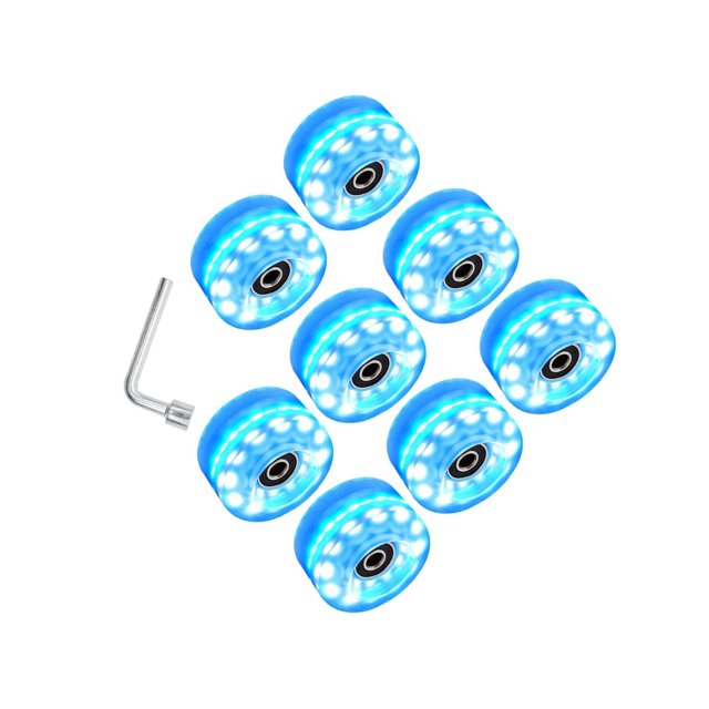 tamizeot 8 Pcs Roues Lumineuses pour Patins à Roulettes Pièces Intérieures Roulements de Planche à Roulettes lled Bleu Bleu Diamètre 58mm