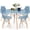 Blue/Oak, variant on Best Choice Products 5-Piece Compact Mid-Century Modern Dining Set w/ 4 Chairs, Wooden Legs - White/Walnut