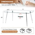 thumbnail image 4 of Tempered Glass Dining Table for 6, Sudica 71" Modern Rectangular Glass Kitchen Table with 4 Silver Plating Metal Legs, 4 of 9