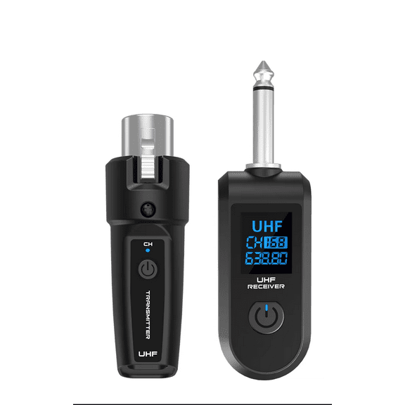 UHF Wireless Audio Transmitter and Receiver System, 6.35mm Interface, Anti-Interference, Multiple Sets Support