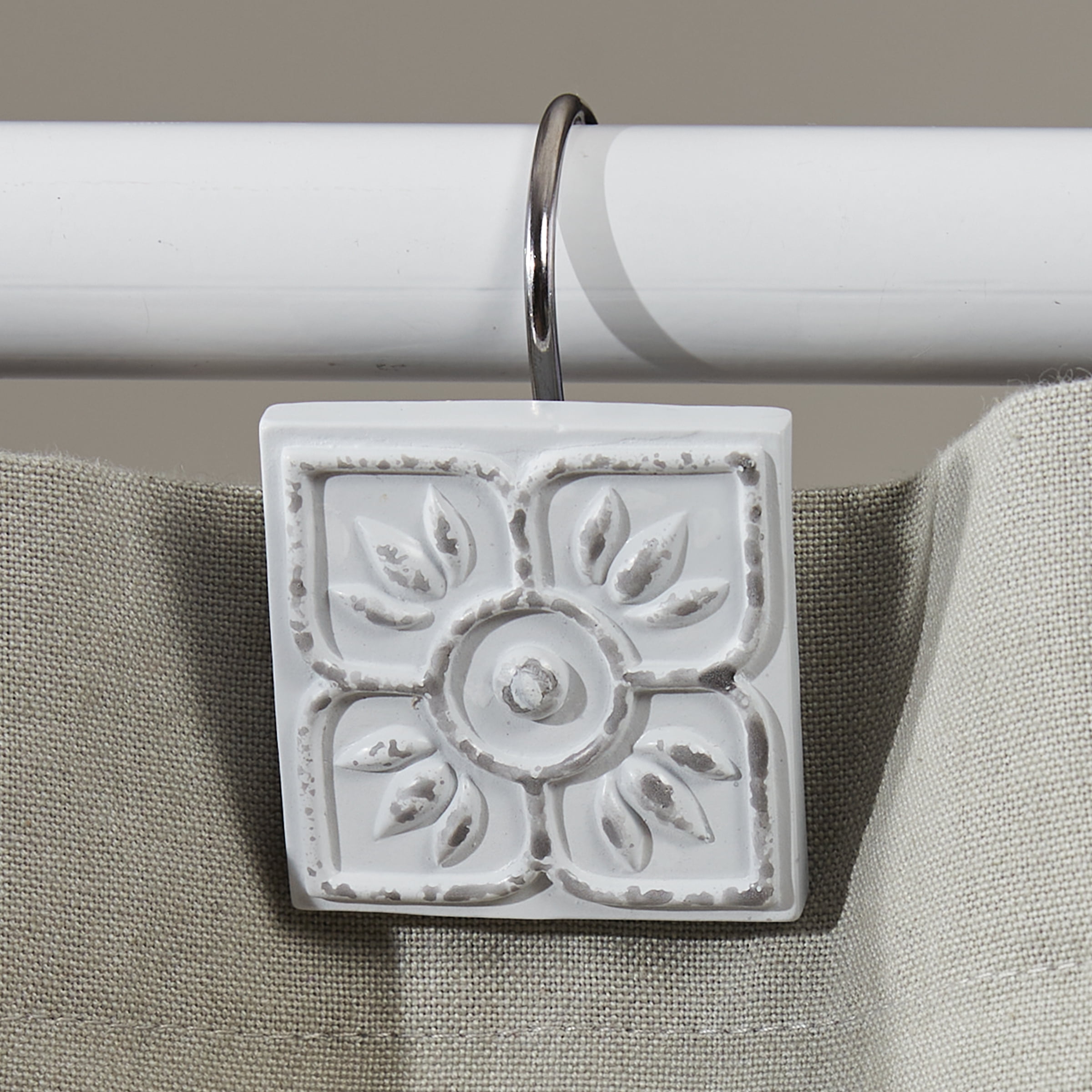 Park Designs Distressed Tile Shower Curtain Hook Set of 12