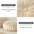 thumbnail image 3 of SHANNA 2 Pack Round Velvet Seat Cushion Pleated Pumpkin Floor Throw Pillow 14''x14'' Soft Decorative for Bed Sofa Couch Car Seat, Beige, 3 of 11