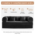 thumbnail image 5 of COOLHUT 78.7" W Combination Sofa, High Rebound Density Sponge Sofa Couch, Two Forms Floor Couch Three Seats Sofa Bed for Living Room, Bedroom, Black, 5 of 12