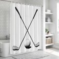 thumbnail image 6 of Golf Ball Bathroom Shower Curtains with 12 Hooks Polyester Waterproof Shower Curtain for Stalls and Bathtubs Minimalist Golf Club Abstract Simple Retro Decorative Bathroom Curtain 72x72 Inches, 6 of 9