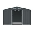thumbnail image 6 of CoSoTower Outdoor Storage Shed 8 X 10 FT Large Metal Tool Sheds, Heavy Duty Storage House with Sliding Doors with Air Vent for Backyard Patio Lawn to Store Bikes, Tools, Lawnmowers Grey, 6 of 6