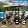 thumbnail image 4 of Gazebo Cover Replacement Canopy Top 10x10 Ft (3m x 3m) - Double Tier Top Canopy Cover Replacement with UV30+, Dirt, Water Resistant for Outdoor, Sunshade, Garden, Patio, Pavilion (Beige), 4 of 8