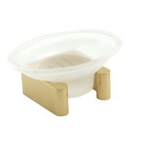 Alno A6835 Luna Free Standing Glass Soap Dish - Brass