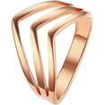 thumbnail image 4 of 316L Stainless Steel Rose Gold Statement Pointed Chevron Ring, 4 of 6