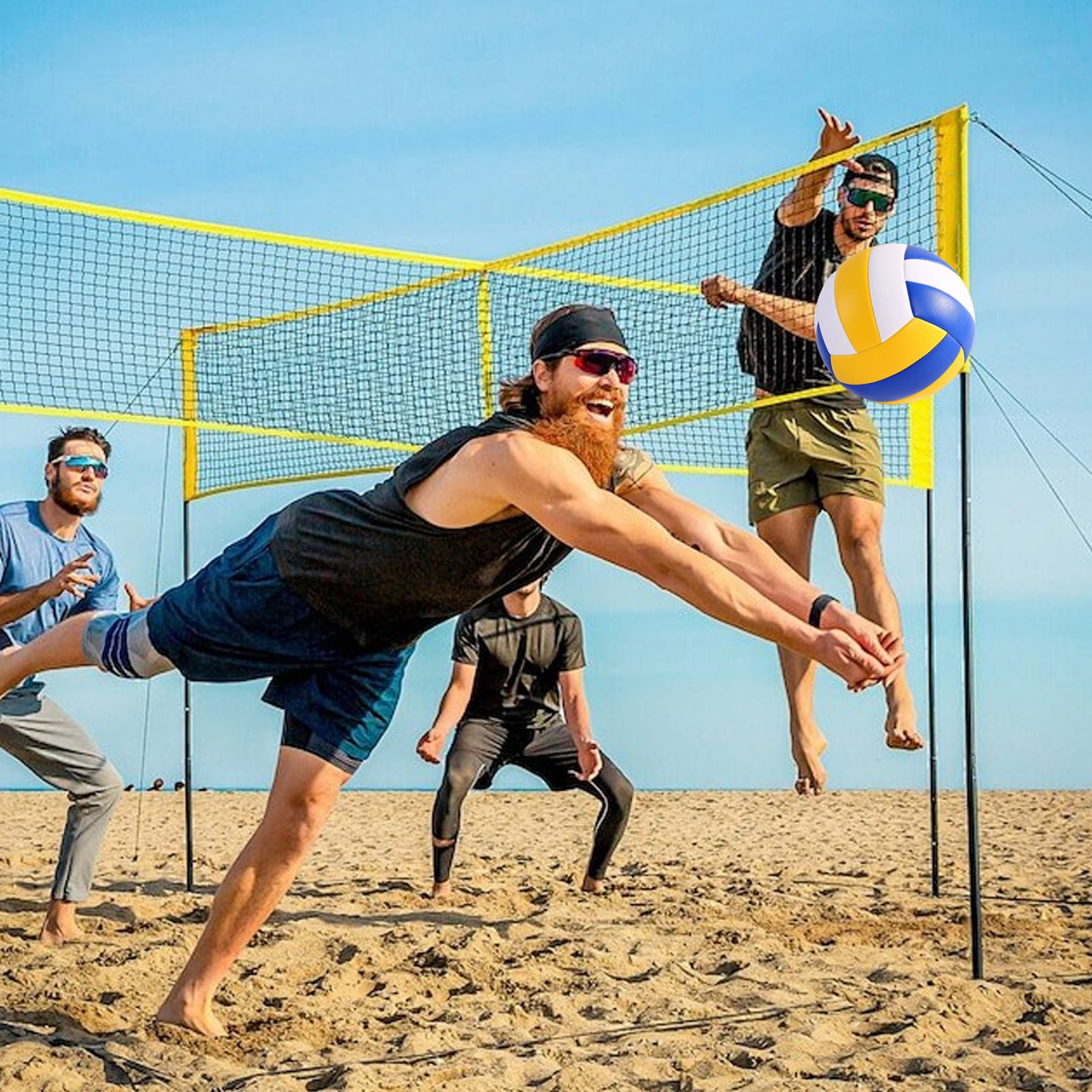 Volleyball Official Size 5 for Indoor Outdoor, Thicker PU Soft Volleyball Beach Volleyball for Girls Boys Teenager Adults, Volleyball Kit for Beach Game Gym Training Beginner