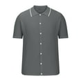 thumbnail image 5 of Men's Casual Button Shirt Short Sleeve Vintage Clothing Knit Polo Shirt Summer Beach Shirt, 5 of 6