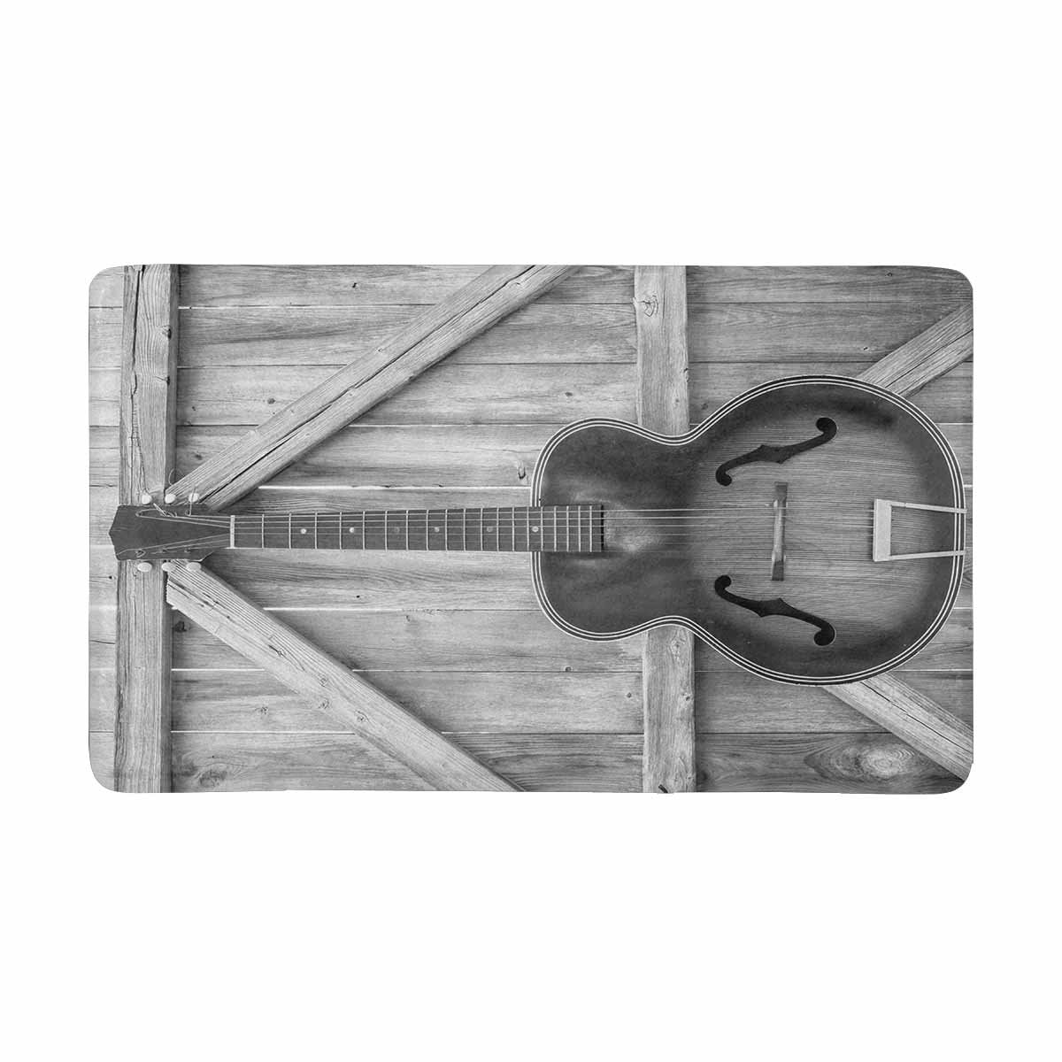 MKHERT Vintage Acoustic Guitar on Old Wood Fence Doormat Rug Home Decor