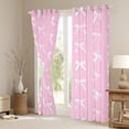 thumbnail image 3 of Manfei Cartoon Bowknot Child Black Out Curtains, Girly Pink Bow-tie Curtains Pack of 2 (42x63 Each), Kawaii Princess Bow Style Bedroom Curtains, Curtains and Drapes Decor, 3 of 6