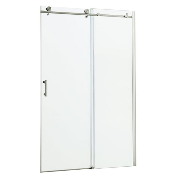 Shower Door 48" W x 76"H Single Sliding Bypass Shower Enclosure,Brushed Nickel