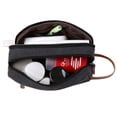 thumbnail image 2 of Men's Travel Toiletry Organizer Bag Canvas Shaving Kit Approved (Black), 2 of 10