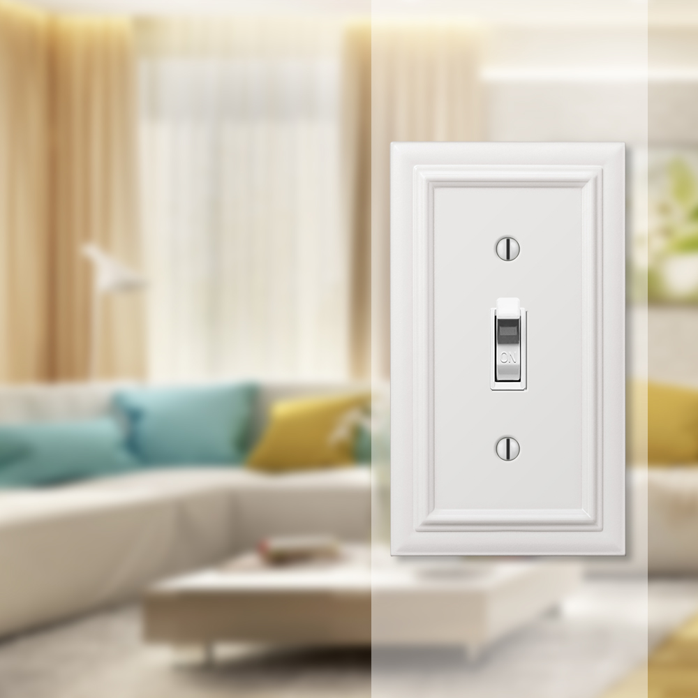 Elumina Continental 1 Toggle Wall Plate, White