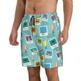 thumbnail image 2 of Disketp Men'S Swim Trunks Hawaiian Breathable Surf Beach Swimsuits Mesh Lining Beach Shorts With Pockets-World Travel1, 2 of 9