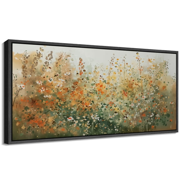 Large Framed Canvas Print Abstract Modern Wall Art Decorative Ready to Hang Painting for Living room Bedroom - 60"x30" Black Frame