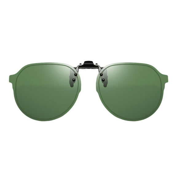 Forestwhale UV Protection Polarized Clip-On Sunglasses Reversible Flip-Up Sun Shades - Fits Over Prescription Glasses Green