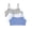 Heather Grey/White/Blue, variant on 5009036 Tank Style Spaghetti Strap Cotton Pullover Sports Bra - 3 Pack