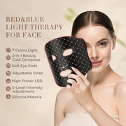 Red Light Therapy Mask for Face, Rechargeable LED Photon Face Mask for Face, Skin Tightening & Radiant Glow, Professional Home Skincare Device Black