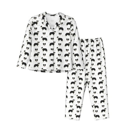 Naloa Border Collie Dog Pajamas for Women Set  Womens Pajama Sets  Lounge Sets for Women  2pjs for Women-XX-Large