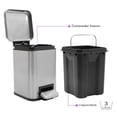 thumbnail image 4 of Bote De Basura Cuadrado De Acero Inoxidable 3L  Home Styles, 4 of 9
