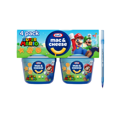 Mac & Cheese Microwavable Dinner with Super Mario Power-Up Pasta Shapes 1.9 oz