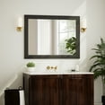 thumbnail image 3 of Anyrose 40.2"x30" Rectangular Wooden Framed Vanity Bathroom Mirror, Black, 3 of 5