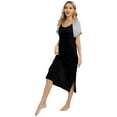 thumbnail image 2 of WBQ Womens Long Nightgown Short Sleeve Nightshirt Spoon Neck Soft Loungewear Casual Sleepwear, 2 of 7