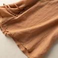 thumbnail image 3 of Hvyesh Cotton Linen Tops for Women Plus Size V Neck T-Shirt Summer Short Sleeve Tunic Tee Shirt Rebajas de verano Orange,2XL, 3 of 4