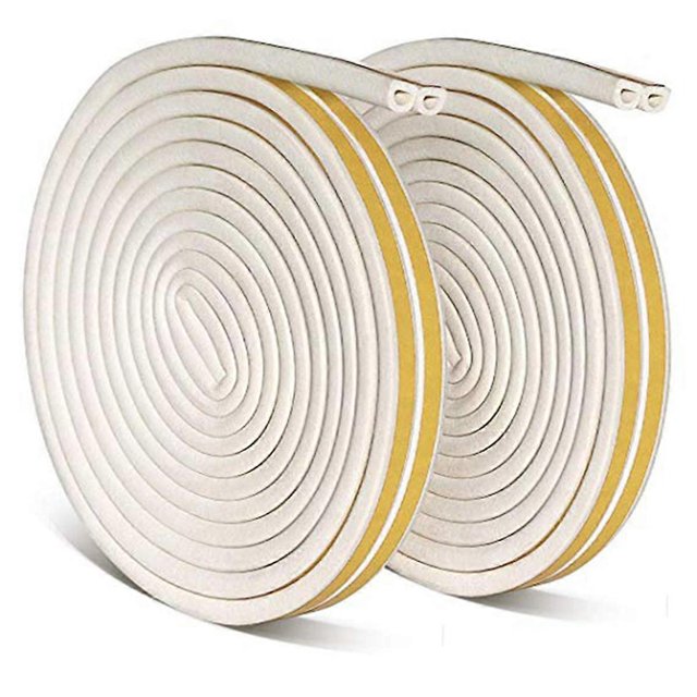 Self-Adhesive Windproof Seal Door Exclusion Gap Filling 1200 x 1.5 x 0.6 Cm White Durable Adhesiveness 2Pack