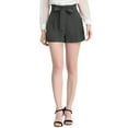 thumbnail image 1 of Unique Bargains Short Taille Haute à Nœud Papillon pour Femme, Gris Foncé, L, 1 of 7