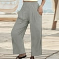 thumbnail image 2 of BJUTIR Pants For Women Casual Solid Pants Elastic Waist Comfy Trousers With Pockets, 2 of 6