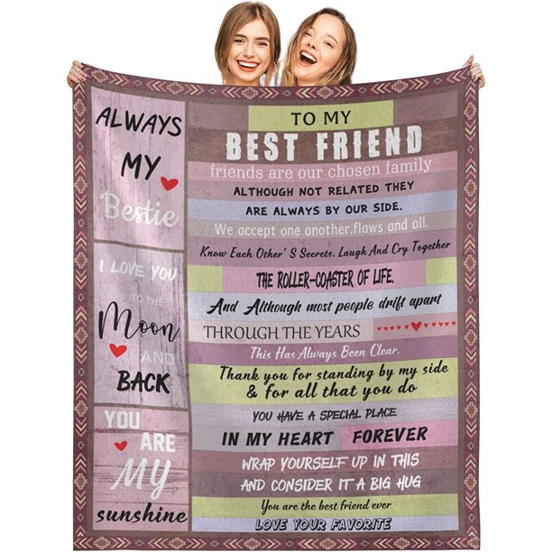 LHSHID Best Friend Blanket Best Friend Birthday Gifts for Women Friendship Gifts for Women Friends Blankets for Bed Sofa Couch Travel 30x40in