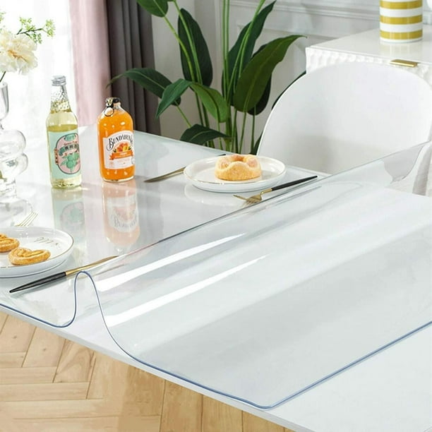 Clear dining table protector, 60 X 42 inch clear dining table protector, 1.5m thick plastic