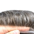 thumbnail image 3 of Toupee For Men Human Hair Replacement Systems Full French Lace Hair Systems Lace Toupee Hairpieces Bleached Knots Male All Lace Men Hair Units 8X10"-100% Density#340 Dark Brown With 40% Gray, 3 of 7