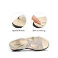 thumbnail image 4 of DREAM PAIRS Women's Comfort Dressy Rhinestone Summer Beach Sandals Slip-on Flat Walking Orthopedic Sandals with Elastica Back Strap, 4 of 7