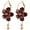 Brown, variant on UDIYO 1 Pair Women Petal Flower Shape Rhinestone Inlaid Alloy Dangle Earrings for Wedding Party