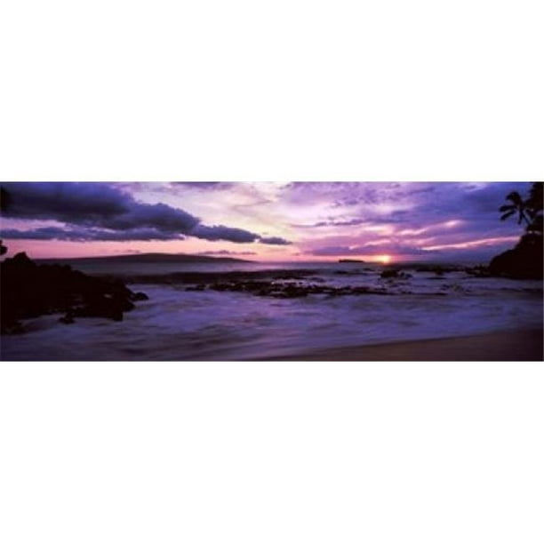 Panoramic Images PPI134406L Maui Côte au Coucher du Soleil Makena Maui Hawaï USA Affiche Imprimée par Panoramic Images - 36 x 12