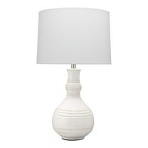 Eden Home 28" Coastal Ceramic Table Lamp with Raised Knobs in White