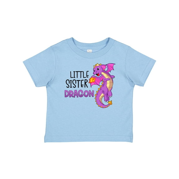 Inktastic Little Sister Cute Purple Dragon Girls Baby T-Shirt