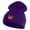 Purple, variant on Small Decorative Red Butterfly Iron on Patched 12 Inch Long Knitted Beanie - Sky Blue OSFM