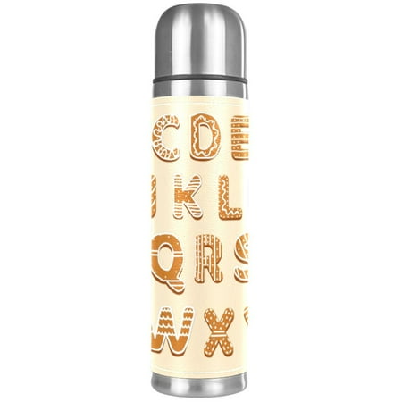 

Gingerbread Alphabet-01 Pattern Premium Insulated Water Bottle - Water Mug with Food-Grade PP Vacuum Insulated Leak-proof BPA-Free