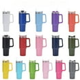 thumbnail image 2 of 40 oz Tumbler with Handle and Straw Lid | Insulated Reusable Stainless Steel Water Bottle Travel Mug Iced Coffee Cup | Gifts for Women Men Him Her, 2 of 10