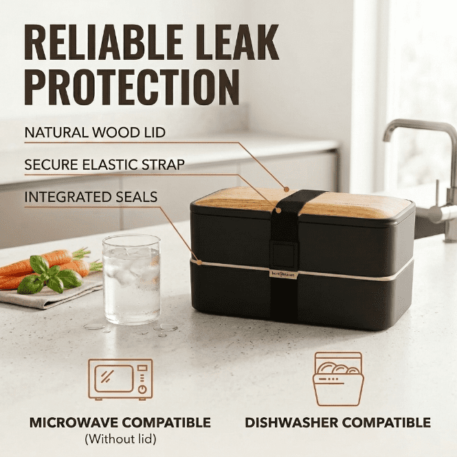 Bento Box Adult Lunch Box with Compartments, BPA-Free Leak-Resistant Lunch Container, Microwavable Meal Prep Box with Utensils, Chopsticks & Sauce Container for Women and Men