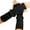 Black, variant on Solid Cable Knit Fingerless Arm Warmers Thumb Hole Long Knitted Cuffs Winter Warm Fashion Half-Finger Gloves Gray One Size