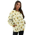 thumbnail image 7 of Xoenoiee Bee Sunflower Print Womens Sweatshirts Fleece Oversized Pullover with Pockets Crewneck Sweaters Fall Winter Tops Women Preppy Clothes 2025, Size L, 7 of 7