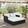 thumbnail image 2 of SAFAVIEH Cadeo Outdoor Patio Daybed, Black/Beige, 2 of 11