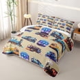 thumbnail image 3 of Castle Fairy Cute Cartoon Train Twin Quilt Set,Playful Locomotive Print Twin Coverlet Set for Bedroom,Beige, 3 of 7