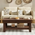 thumbnail image 6 of Coffee Table with Drawer, 47.2" Center Table with Storage Shelf, Farmhouse Coffee Tables Long Living Room Furniture, Sturdy and Easy to Clean, 6 of 6